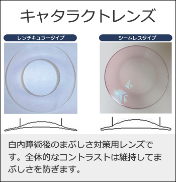 キャタラクトレンズ　～　白内障術後用レンズ